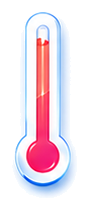 Red thermometer for the 70–120°C process range